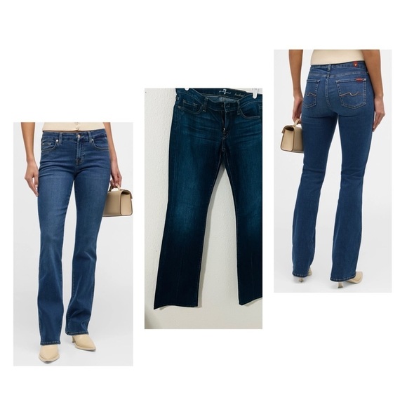 7 For All Mankind Kimmie Bootcut Jeans Size 28 Dark Wash Business Casual EUC - Picture 1 of 14